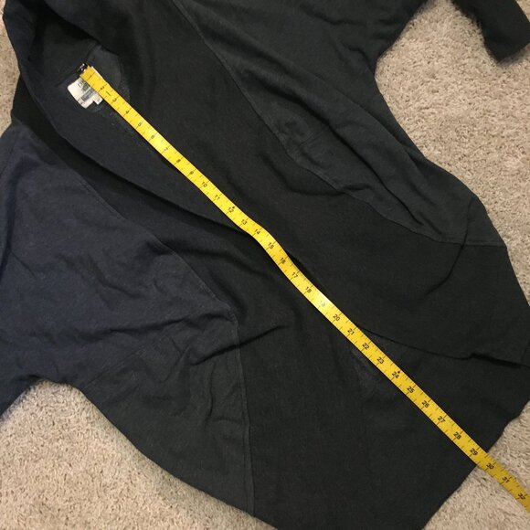 DKR Charcoal Grey Cocoon Cotton Blend Open Cardigan - Picture 13 of 14